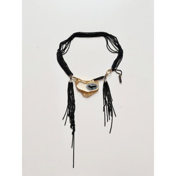 ANNE MARIE CHAGNON Alia Modular Gold Resin Pendant Chain Statement Necklace - Picture 4 of 15